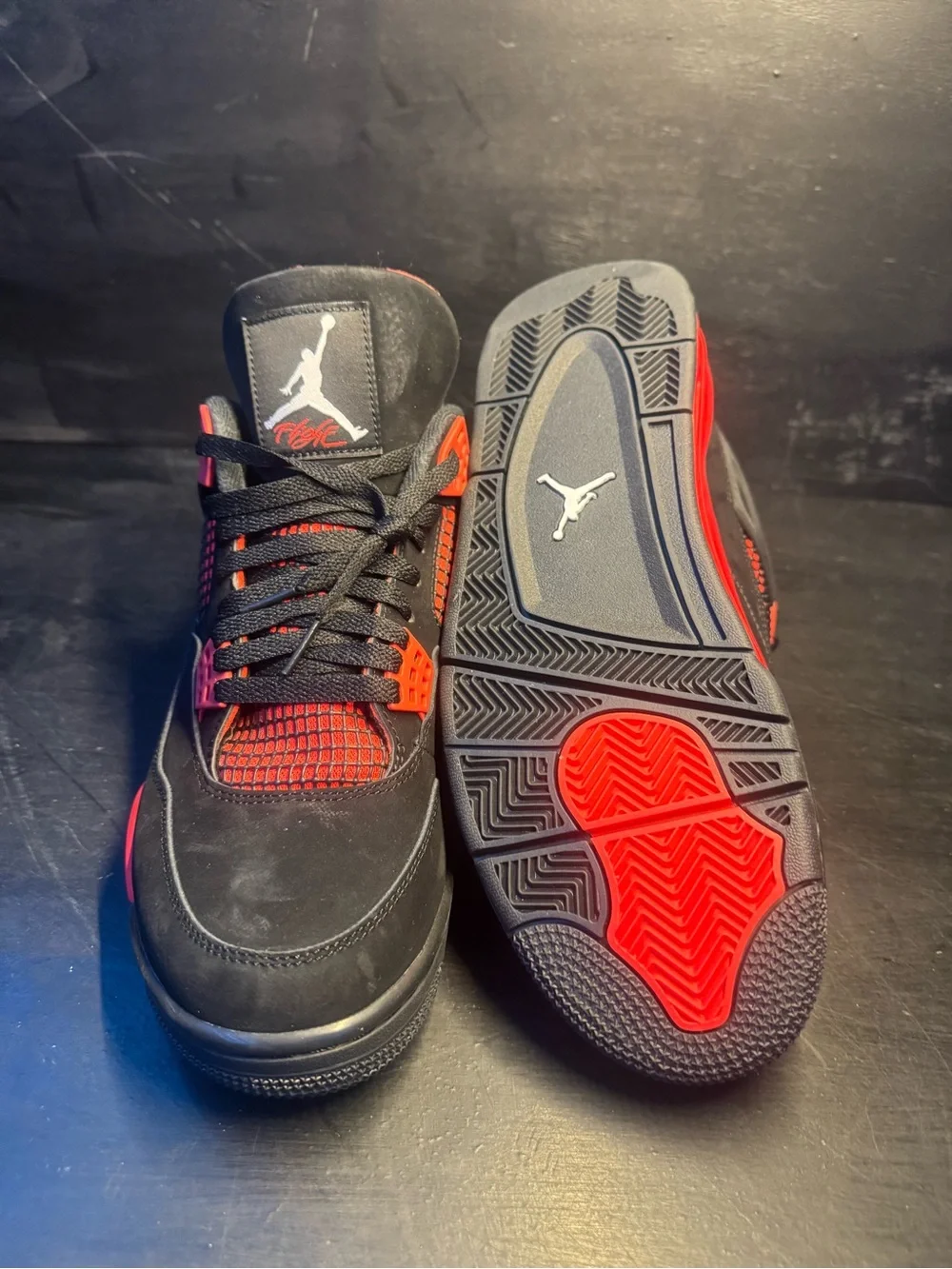 Jordan 4 Red thunder Men’s Black and Red Retro Sneakers